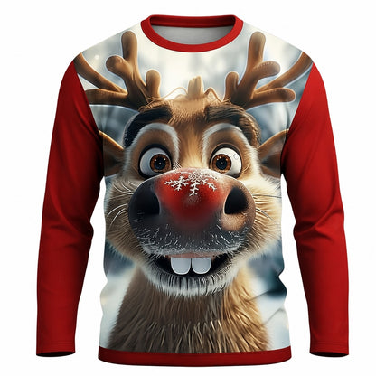 Men's Christmas Funny Elk Graphic Tee
