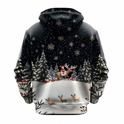Christmas Santa Animal 3D Graphic Hoodie