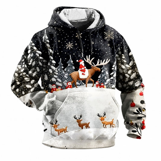 Christmas Santa Animal 3D Graphic Hoodie