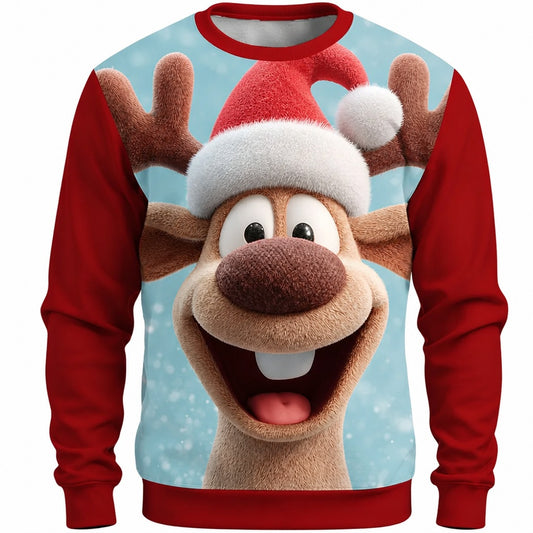 Christmas Elk Festive Party Crewneck Sweatshirt