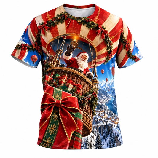 Men's Santa Claus Printed Short Sleeve Tee