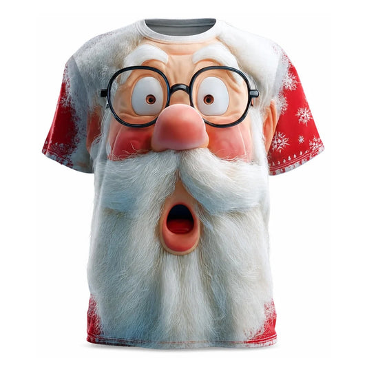Men's Cartoon Santa Christmas Holiday T-Shirt