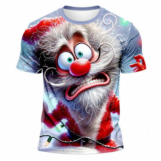 Men's Christmas Santa Artistic Graphic Tee
