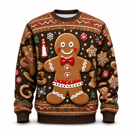Men's Merry Christmas Gingerbread Man Graphic Sweatshirt