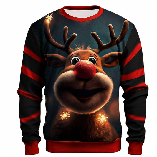 Christmas Elk Moose Holiday Graphic Sweatshirt