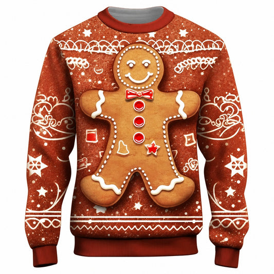 Men's Gingerbread Christmas Graphic Pullover Hoodie