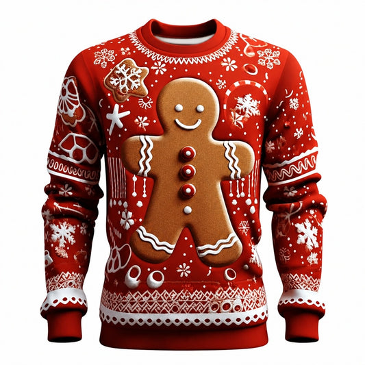 Christmas Gingerbread Man Festive Graphic Sweatshirt