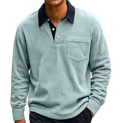 Colorblock Corduroy Polo Shirt