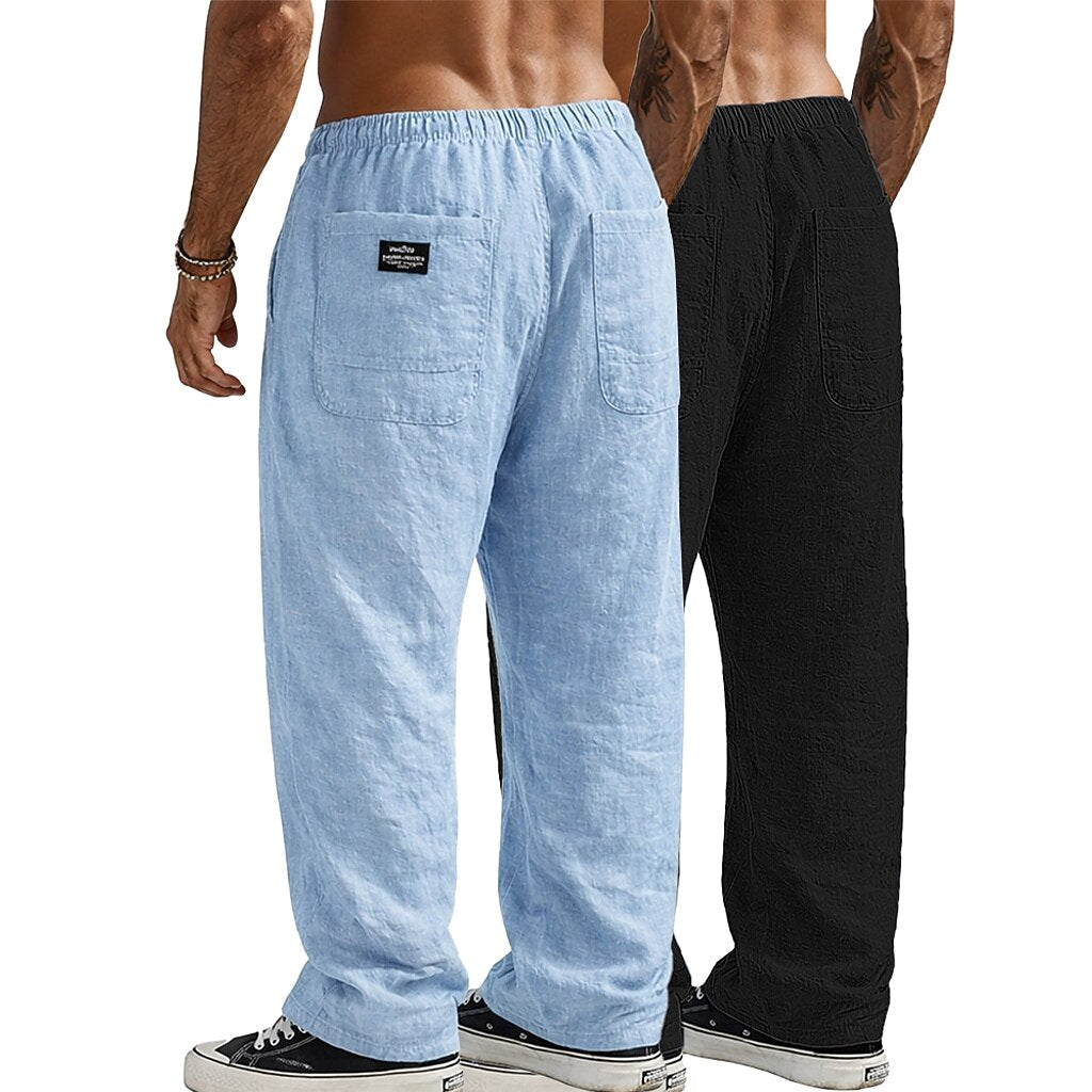 2Pcs Men's Linen Pants Set