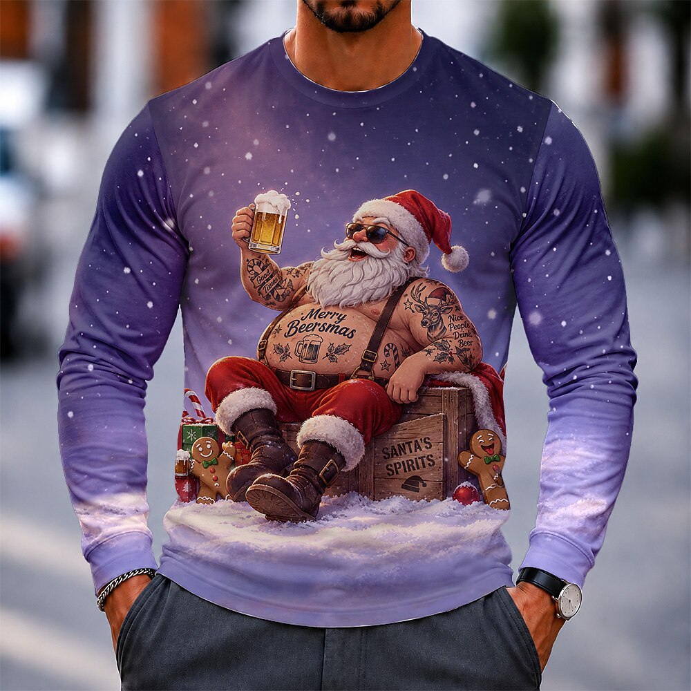 Santa Claus Funny Graphic Long Sleeve Tee