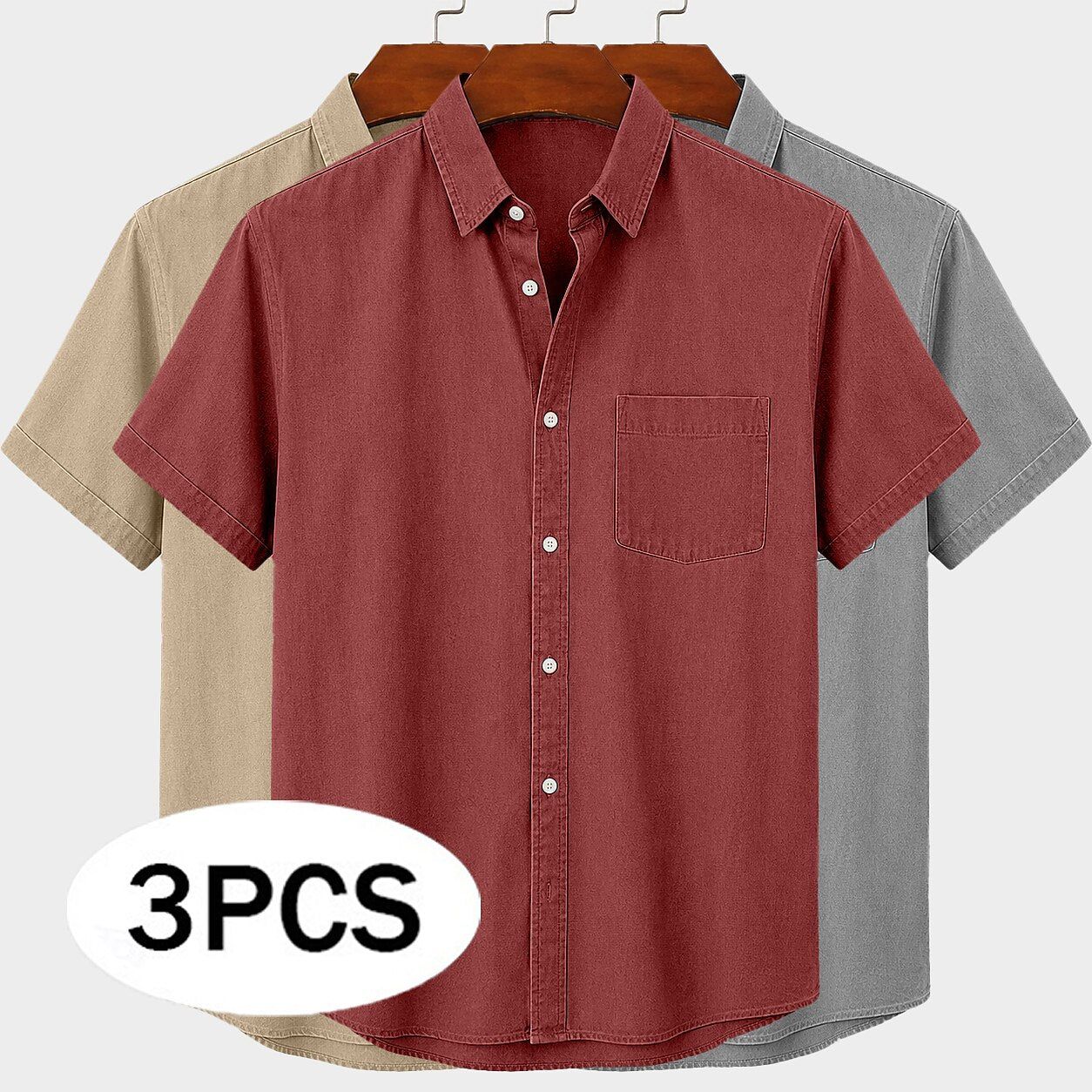3-Pack Broken-In Cotton Shirts