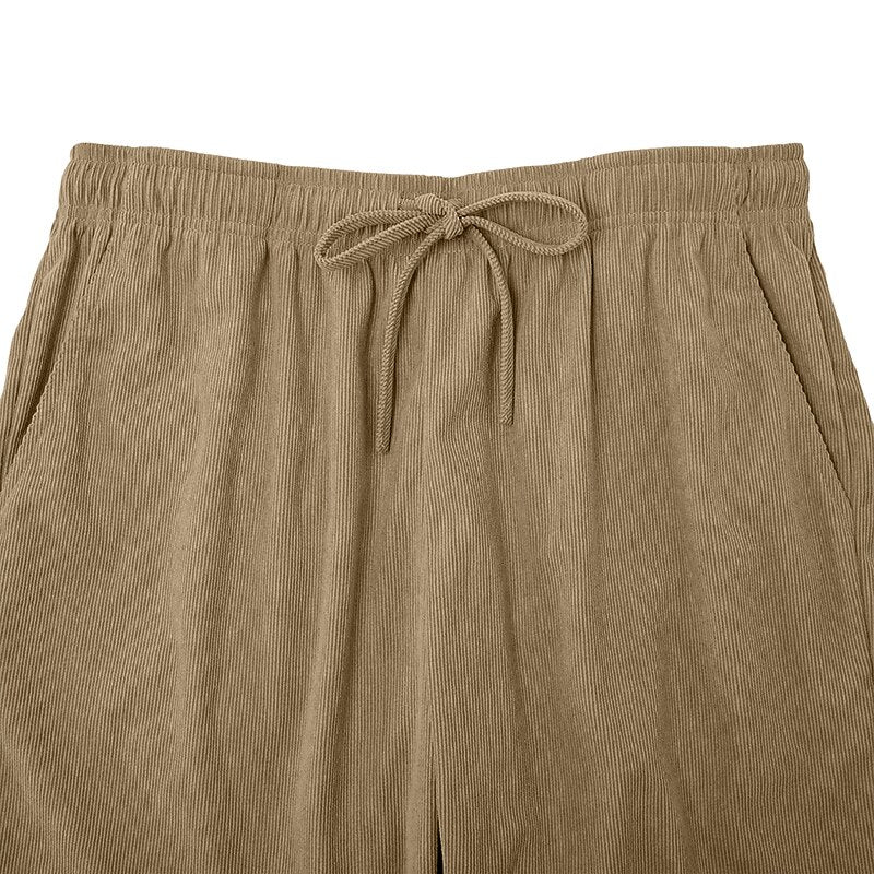 Men's Elastic Waist Corduroy Shorts-Summer Comfort Casual Shorts