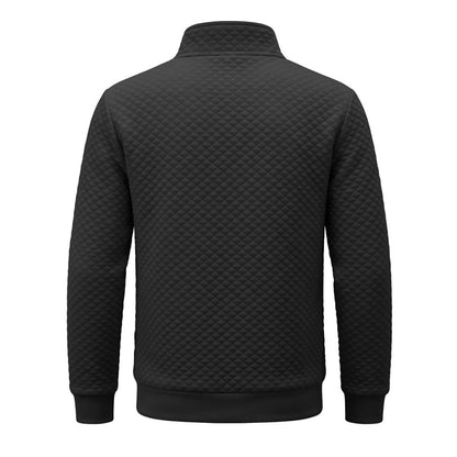 Colorblock Waffle Quarter-Zip Sweatshirt