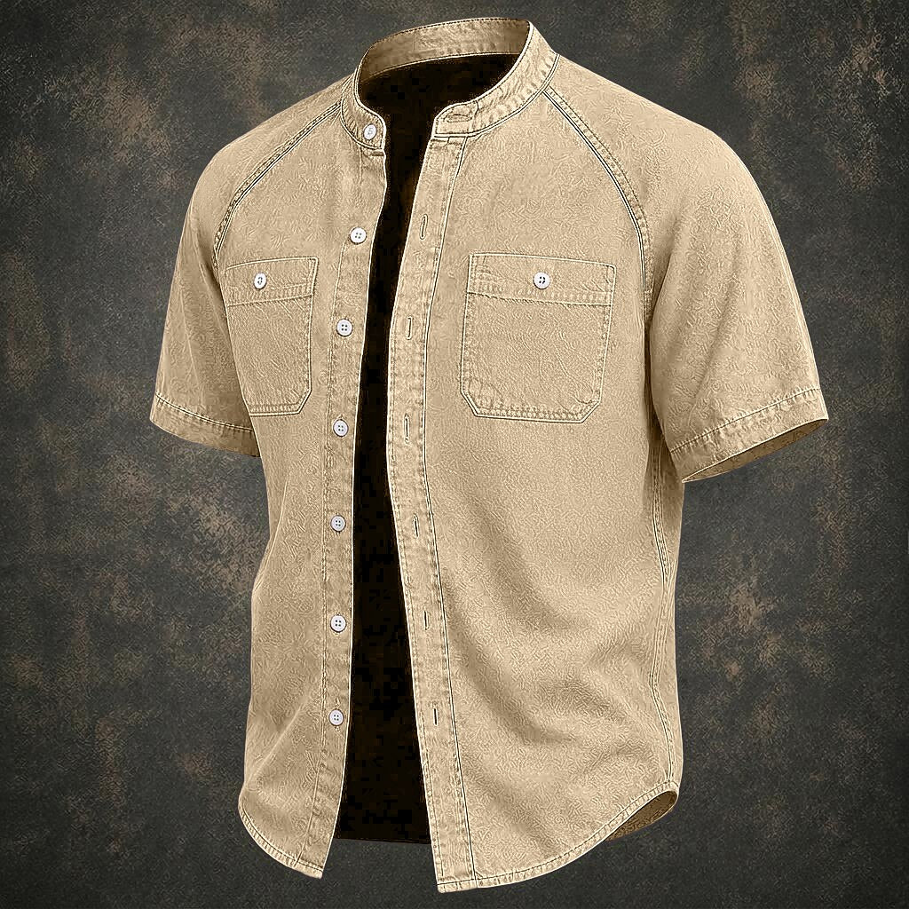 Vintage Washed Cotton Button Up Shirt