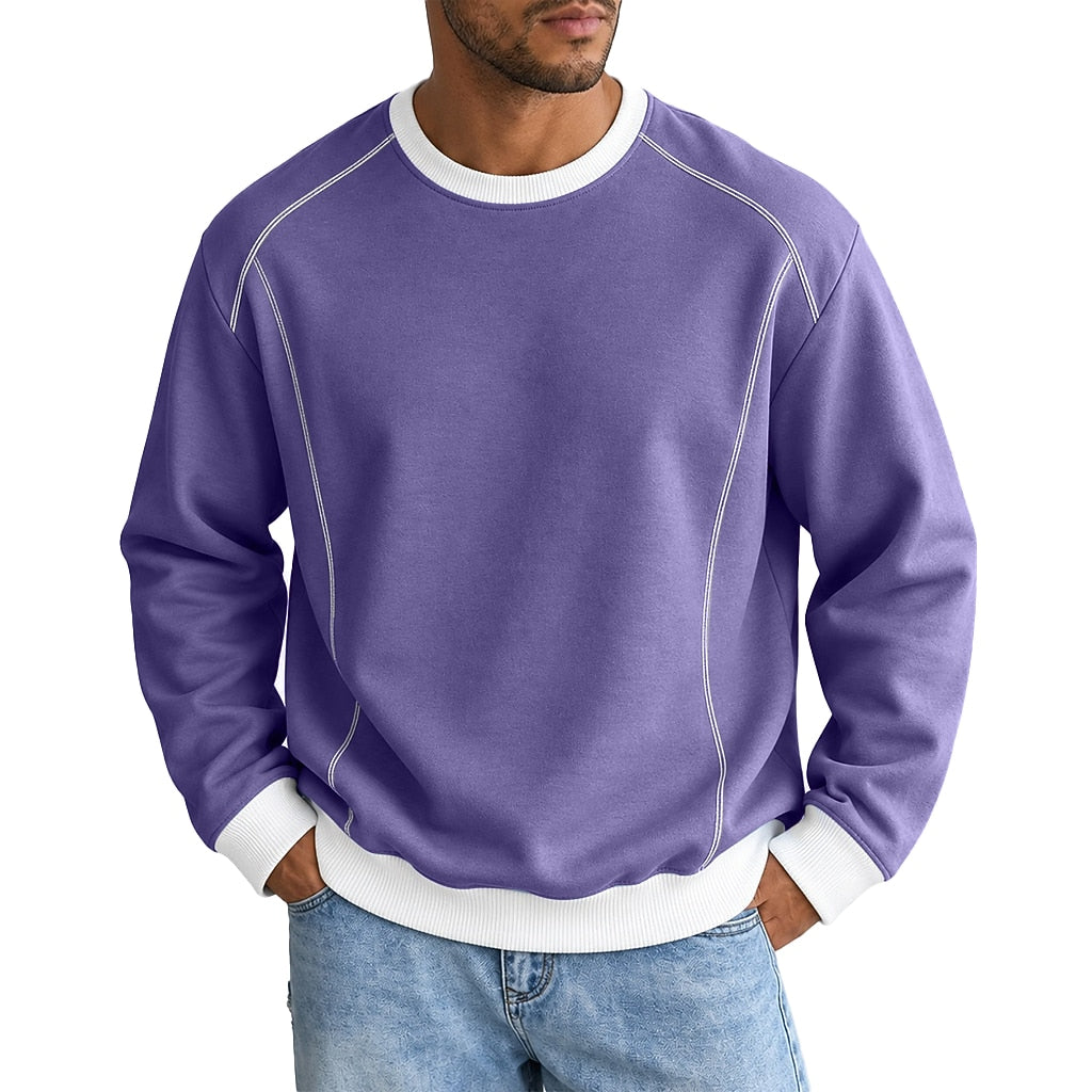 Colorblock Crewneck Cotton Sweatshirt