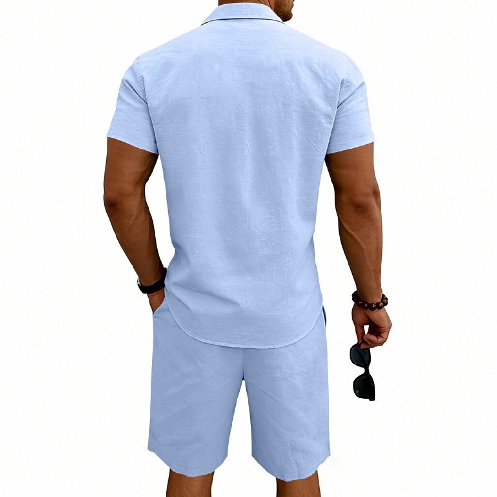 Men's Linen Shirt & Shorts Set