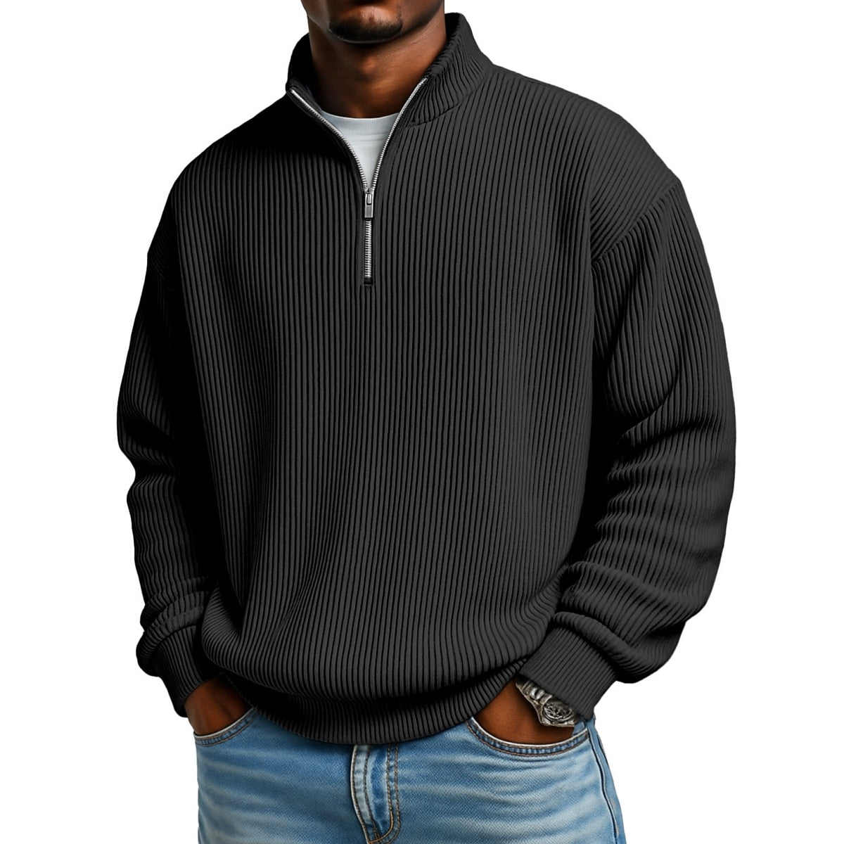 Corduroy Zipped Polo Shirts