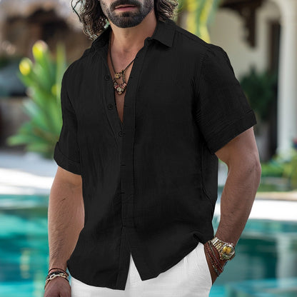 Short Sleeve Linen Shirt - Light & Comfortable
