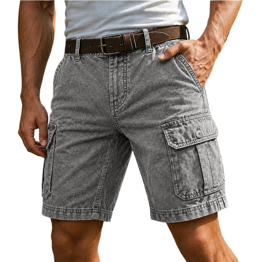 Vintage Washed Cotton Cargo Shorts