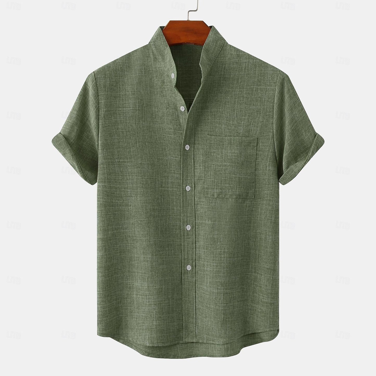 Cotton Linen Shirt-Button Up with Pocket