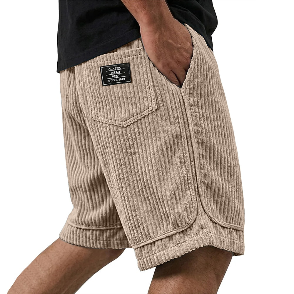 Comfort Elastic Waist Corduroy Shorts