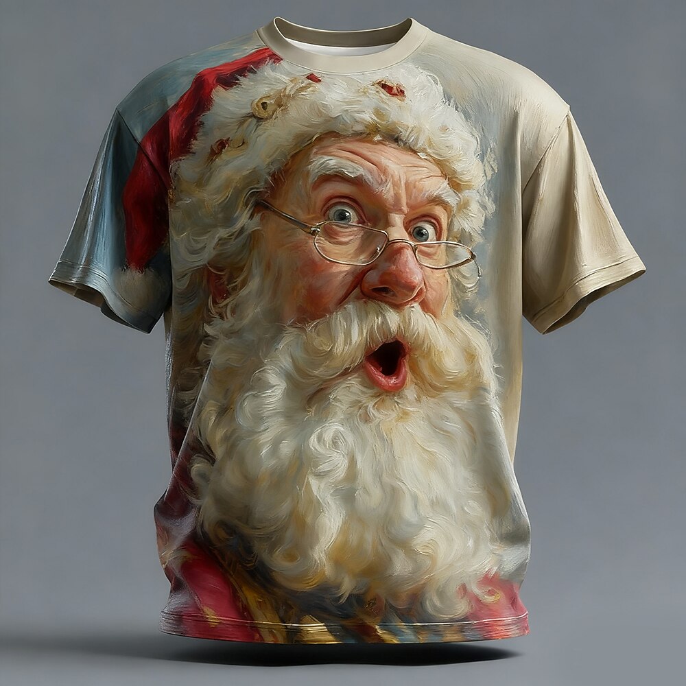 Artistic Santa Christmas Holiday Tee