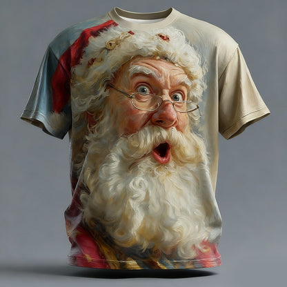 Artistic Santa Christmas Holiday Tee