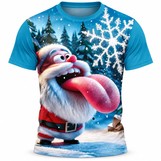 Men's Christmas Snowflake Santa Graphic Tee