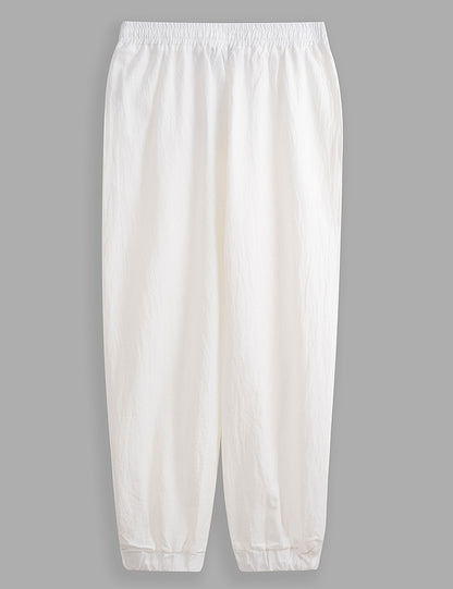 Men's Summer Cotton Linen Pants - Comfortable Baggy Style