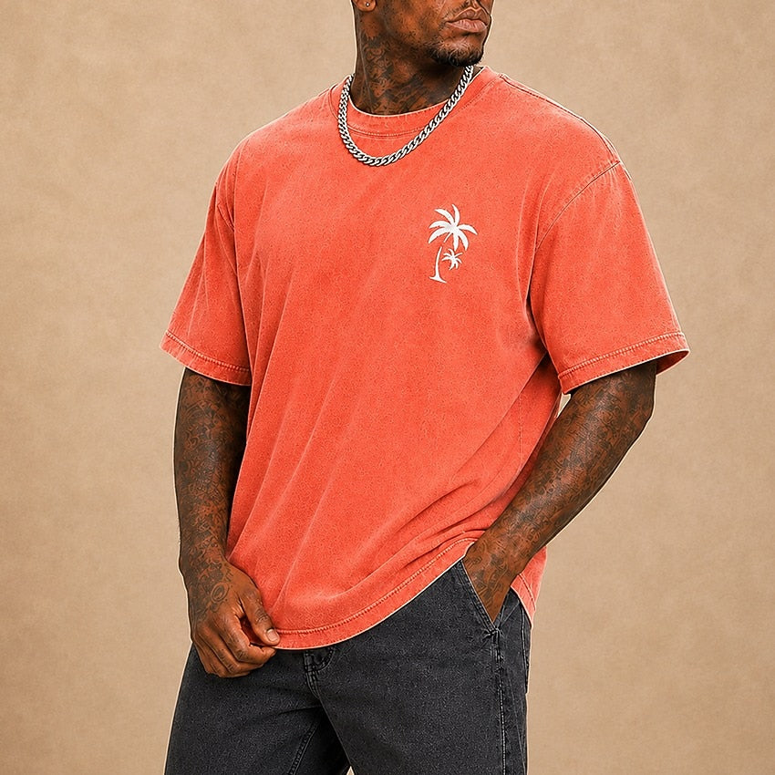 Palm Tree Washed Cotton Graphic Tee