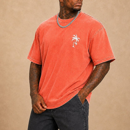 Palm Tree Washed Cotton Graphic Tee