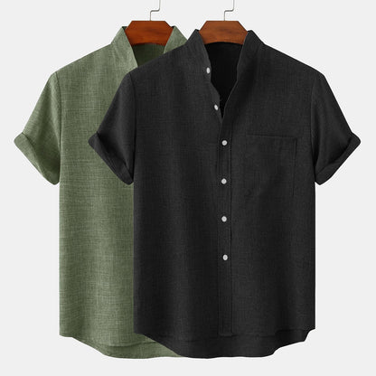 2 PCS Classic Linen Button-Up Shirts