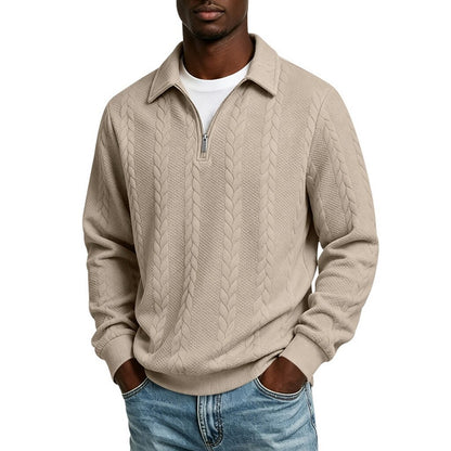 Comfort Jacquard Quarter Zip Polo