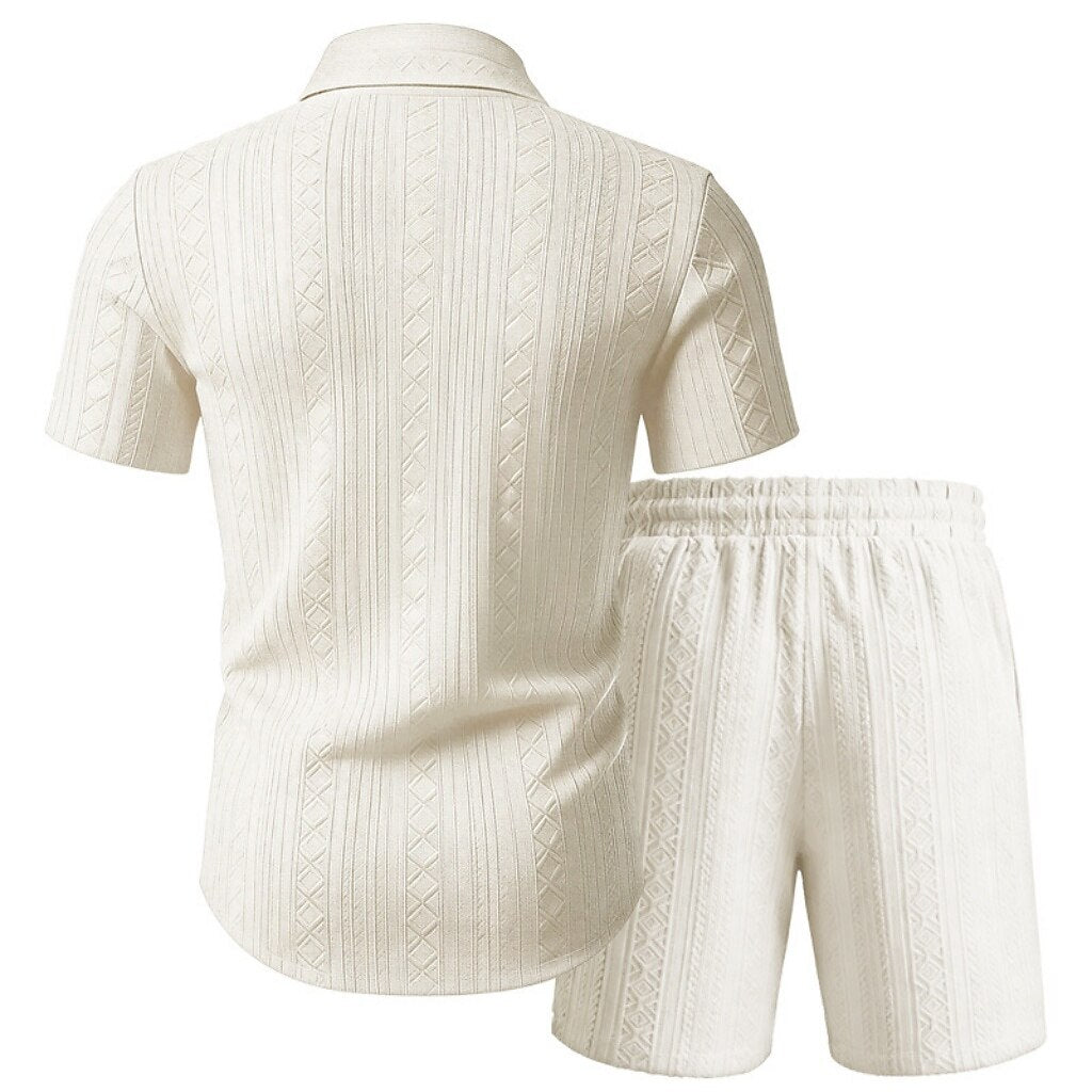 Men's Jacquard Shirt & Shorts Set