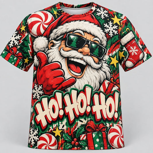 Men's Santa Claus Streetwear Short Sleeve Tee