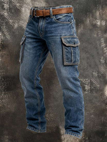 Vintage Washed Cotton Patchwork Cargo Pants