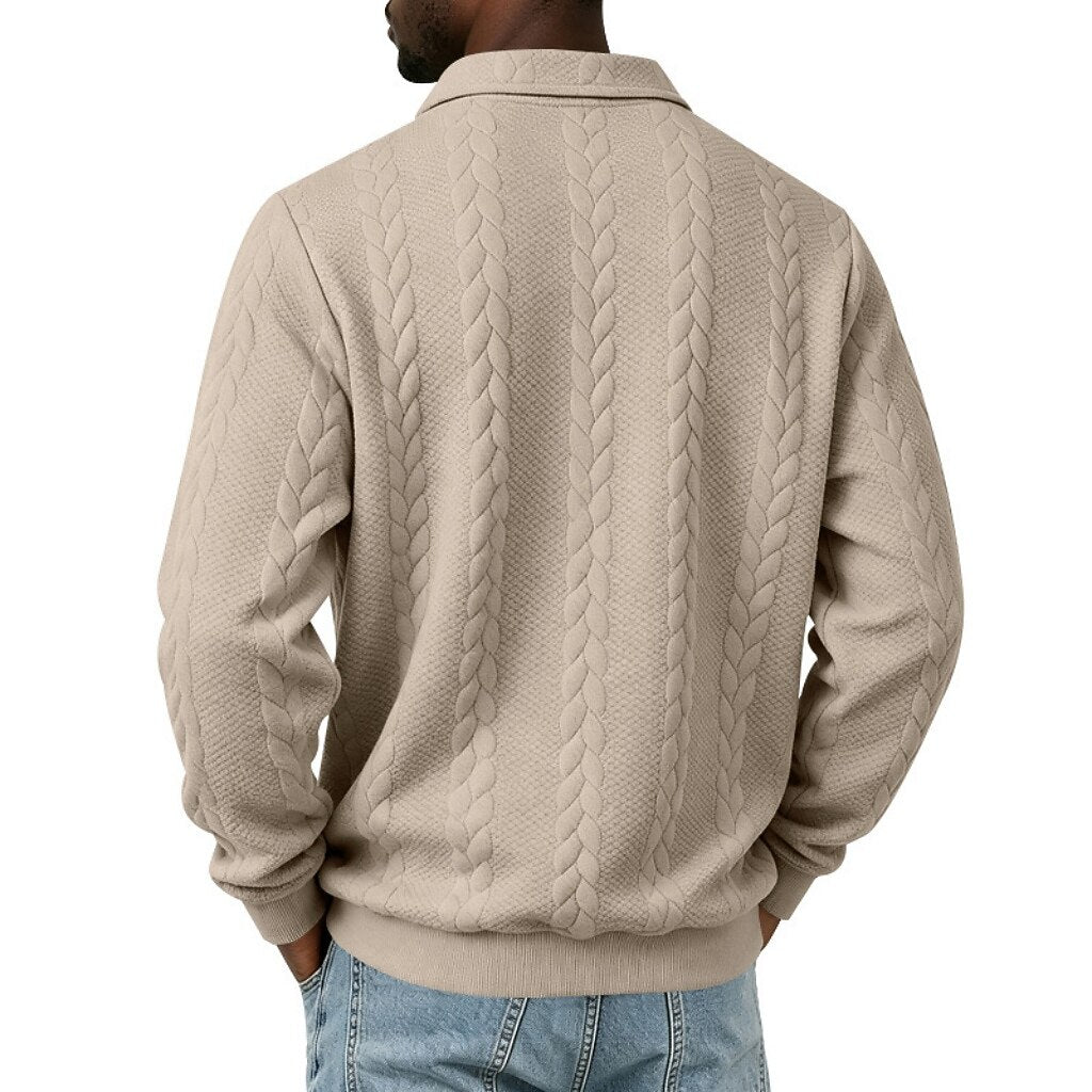 Comfort Jacquard Quarter Zip Polo