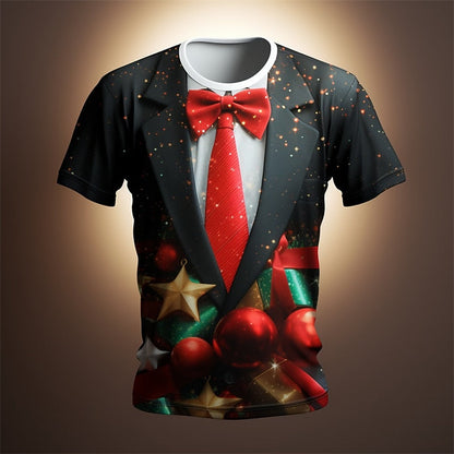Men's Christmas Bowknot Graphic Costume T-Shirt