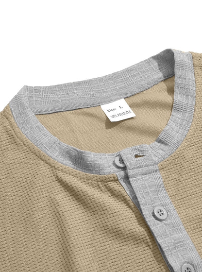 Men's Colorblock Waffle Henley T-Shirt