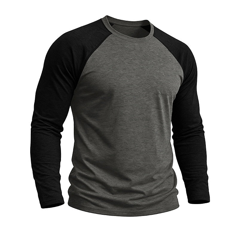 Casual Colorblock Long Sleeve T-shirts