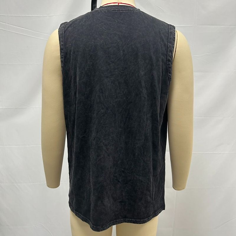 Men's 100% Cotton Henley Tank Top