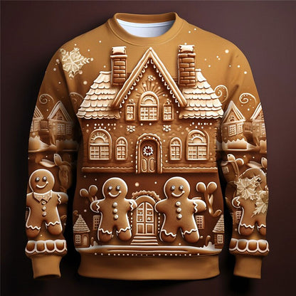Men's Gingerbread Christmas Graphic Pullover Hoodie