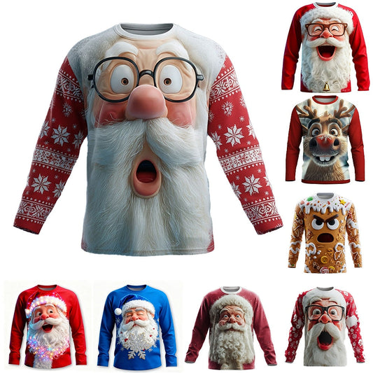 Men's Funny Santa Christmas Long Sleeve T-Shirt