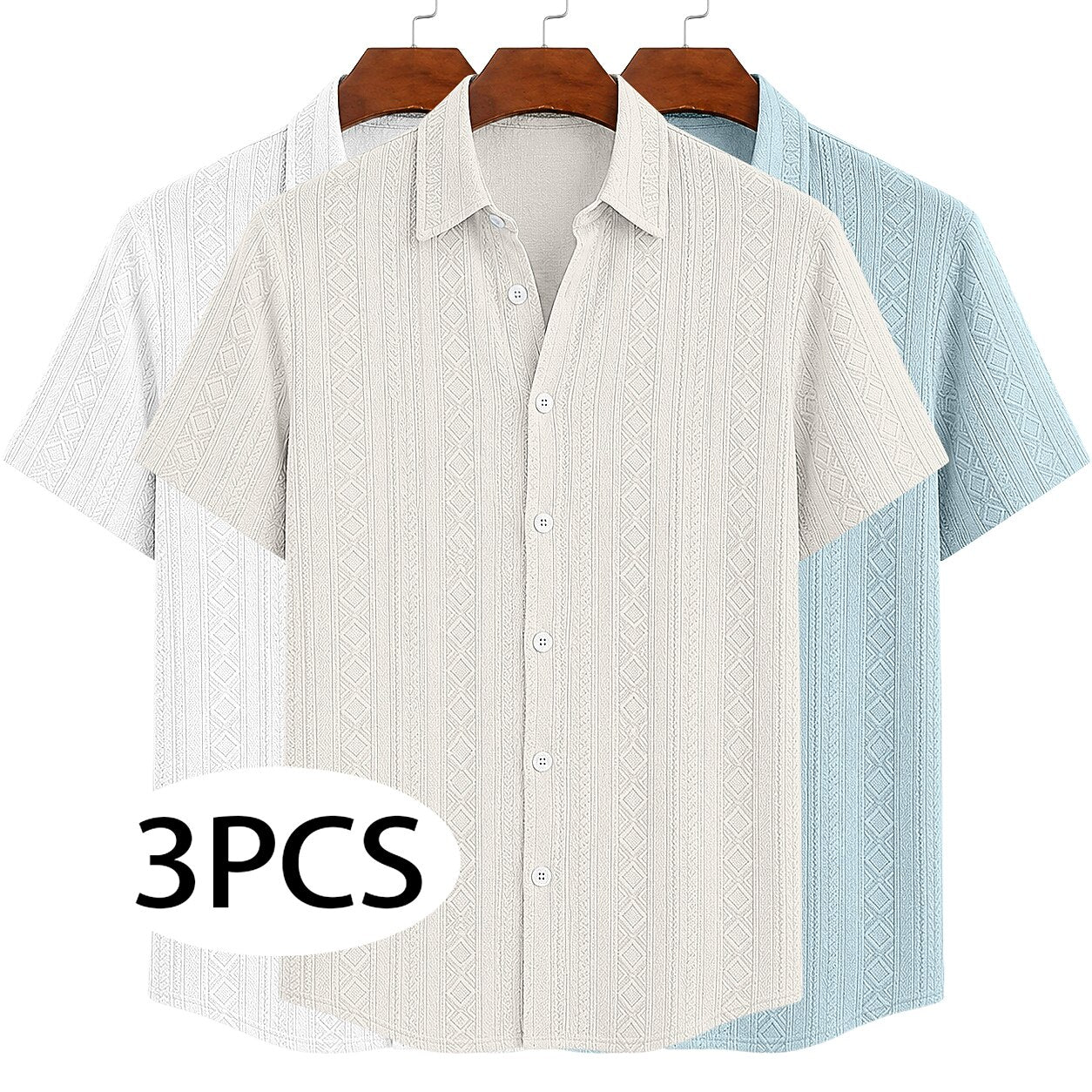 3-Pack Men's Textured Jacquard Shirts