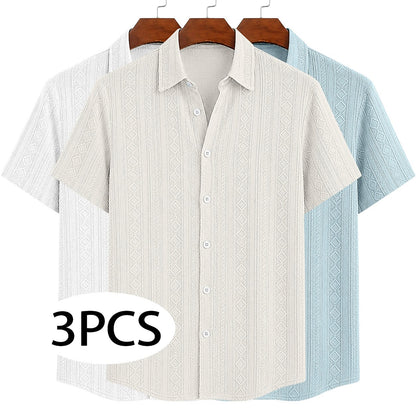 3-Pack Men's Textured Jacquard Shirts