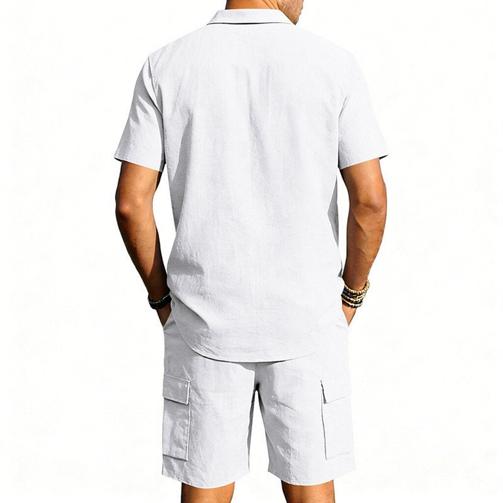 Cotton Linen Shirt & Shorts Set