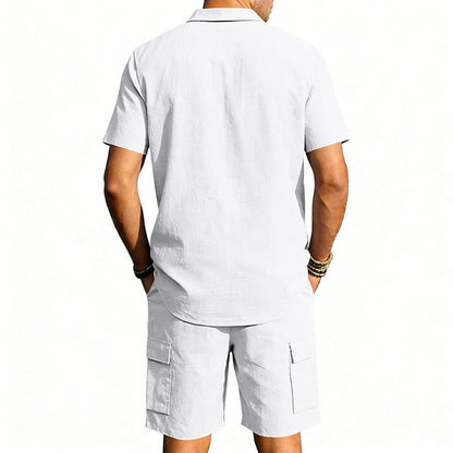 Cotton Linen Shirt & Shorts Set