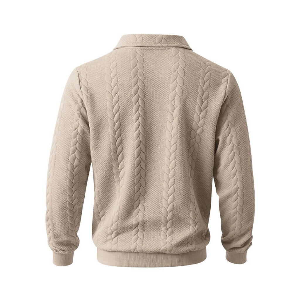 Comfort Jacquard Quarter Zip Polo