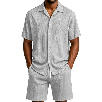 Men's Jacquard Shirt & Shorts Set