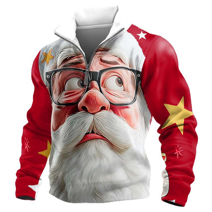 Christmas Santa Holiday Zip Sweatshirt